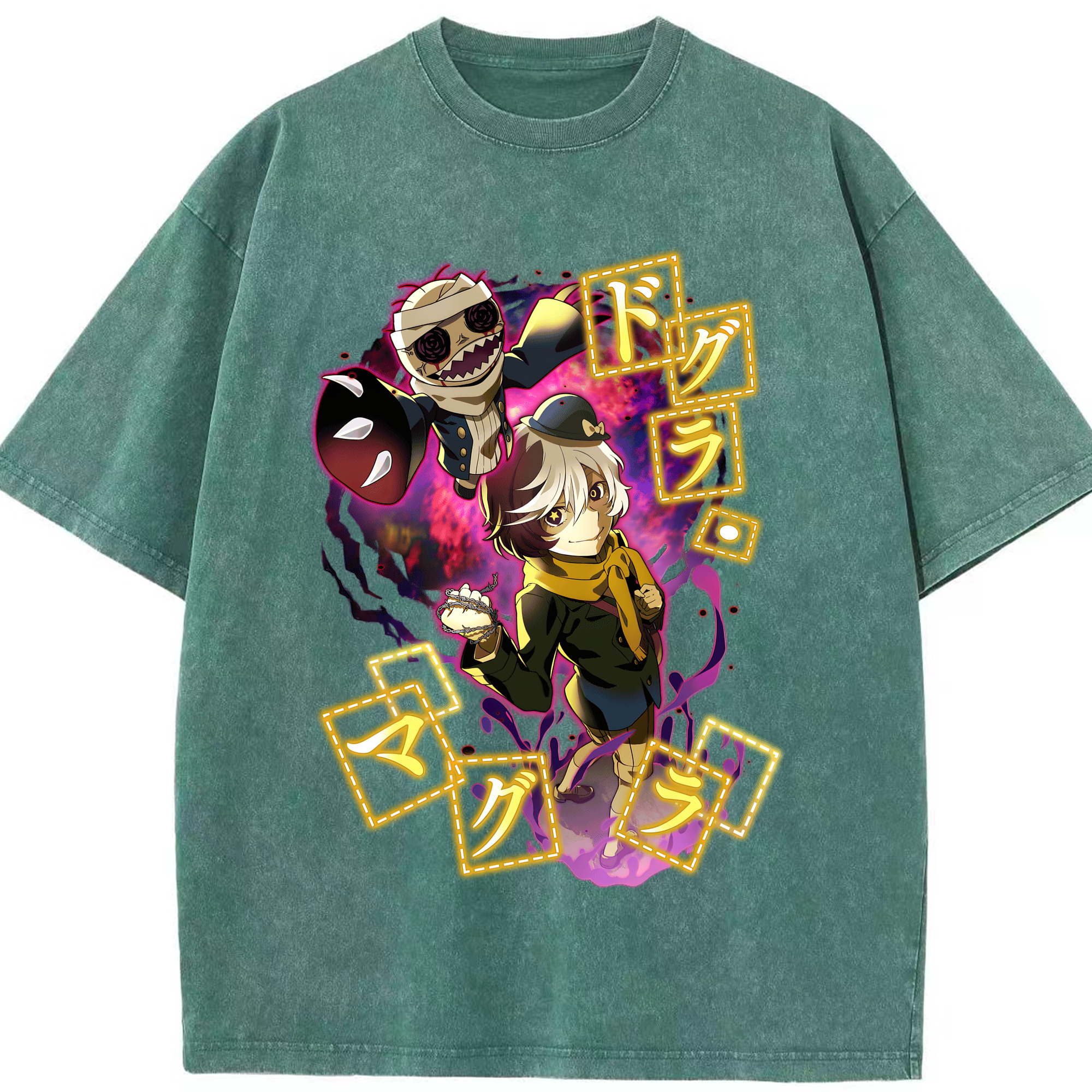 （画像用） 文豪ストレイドッグス Bungo Stray Dogs 綿100% ヴィンテージ風 半袖Tシャツ（フロントプリント）